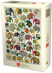 D-Toys - Puzzle Eszter: Elefanți - 1 000 piese
