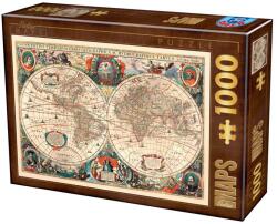 D-Toys - Puzzle Harta mondială antică - 1 000 piese