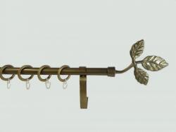  16 mm Ø Tata függönykarnis szett, 1 soros, bronz, lapostartóval (160 cm)