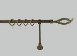 16 mm Ø karnis szett Pécs, 1 soros, bronz, nyitott tartóval (120 cm)