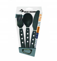 Sea to Summit Tacamuri camping din aluminiu anodizat Sea To Summit Alphaset Cutlery Set (cutit, furculita, lingura) - OUTMA. ACUTASET3 (ACUTASET3)