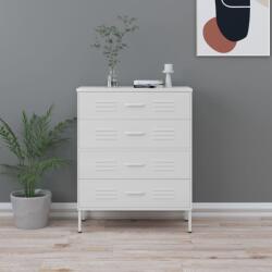 vidaXL Comodă cu sertare, alb, 80x35x101, 5 cm, oțel (336206) Comoda