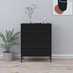vidaXL Comodă cu sertare, negru, 80x35x101, 5 cm, oțel (336205) Comoda