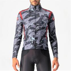 Castelli - Jacheta ciclism vreme rece si vant, maneca lunga Perfetto Ros LS jacket - camuflaj gri negru albastru rosu (CAS-4521506-988)
