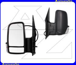 VW CRAFTER 1 2006.10-2016.10 /2E/ Visszapillantó tükör bal "2010.11. -től/RÖVID-KAROS" elektromos, fűthető tükörlappal, fekete borítással, irányjelzővel (lengő csatlakozós) UMT07-85241E