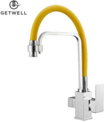 Getwell Pelikan-R, 3 utas, kihúzható zuhanyfejes Konyhai Csap Víztisztítókhoz Sárga színben (GW231C-Yellow)