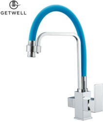 Getwell Pelikan-R, 3 utas, kihúzható zuhanyfejes Konyhai Csap Víztisztítókhoz Égkék színben (GW231CP-1)