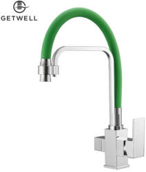 Getwell Pelikan-R, 3 utas, kihúzható zuhanyfejes Konyhai Csap Víztisztítókhoz Zöld színben (GW231C-Green)