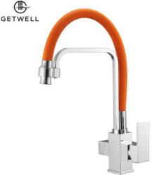 Getwell Pelikan-R, 3 utas, kihúzható zuhanyfejes Konyhai Csap Víztisztítókhoz Narancssárga színben (GW231CO)