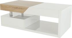 Mobikon Masuta de cafea din mdf alb lucios si maro stejar sonoma Melida 120x60x43 cm (0000205717) Masa de cafea