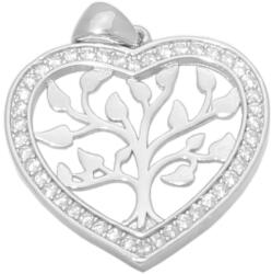BeSpecial Pandant argint 925 inimioara cu Copacul Vietii si zirconii (PSX0717)