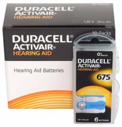 Duracell Baterii Duracell 675 PR44 DA675 Zinc-Aer 1, 45V Pentru Aparate Auditive Set 60 Baterii
