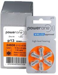 power one Baterii PowerOne 13 PR48 Zinc-Aer 1, 45V Pentru Aparate Auditive Set 60 Baterii Baterii de unica folosinta
