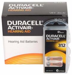 Duracell Baterii Duracell 312 PR41 DA312 Zinc-Aer 1, 45V Pentru Aparate Auditive Set 60 Baterii
