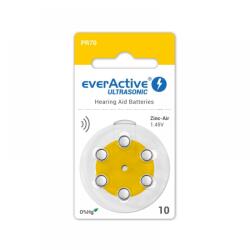 everActive Baterii EverActive Ultrasonic 10 PR70 Zinc-Aer 1, 45V Pentru Aparate Auditive Set 6 Baterii Baterii de unica folosinta