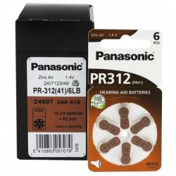 Panasonic Baterii Panasonic 312 PR41 PR312 Zinc-Aer 1, 4V Pentru Aparate Auditive Set 60 Baterii