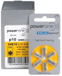 power one Baterii PowerOne 10 PR70 Zinc-Aer 1, 45V Pentru Aparate Auditive Set 60 Baterii Baterii de unica folosinta