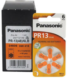 Panasonic Baterii Panasonic 13 PR48 PR13 Zinc-Aer 1, 4V Pentru Aparate Auditive Set 60 Baterii