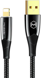Mcdodo Cablu Shark Series Lightning Black (1.2m, 3A, led indicator, impletitura nylon)-T. Verde 0.1 lei/buc (CA-8060)