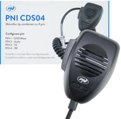PNI Microfon PNI CDS04 tip condenser cu 4 pini pentru statie radio CB (PNI-CDS04) - vexio