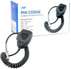 PNI Microfon PNI CDS06 tip condenser cu 6 pini pentru statie radio CB, compatibil cu statii CB President, Midland, Albrecht (PNI-CDS06) - vexio