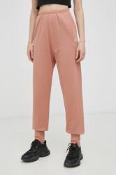 Reebok Classic Pantaloni de bumbac H49234 femei, culoarea portocaliu, material neted PPYY-SPD0CN_24X