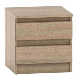 Mobikon Noptiera cu 2 sertare din mdf maro stejar sonoma Hany 41x40x42 cm (0000281069)
