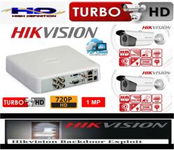 Hikvision Sistem supraveghere video profesional de exterior 2 camere Hikvision Turbo HD 80m IR si 40m IR, DVR 4 canale (201903000187) - rovision