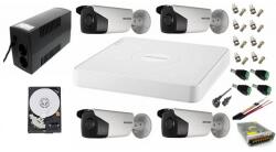 Hikvision Sistem supraveghere video cu UPS 4 camere exterior 5MP cu IR 40M full accesorii cu HARD 1TB live internet (201901014576)