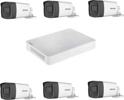 Hikvision Kit supraveghere video profesional de exterior 6 camere Hikvision Turbo HD 5MP IR40 M , DVR 8 canale Hikvision, live internet (201903000167) - rovision