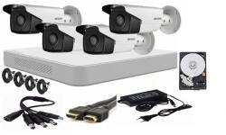 Hikvision Kit supraveghere video Hikvision 4 camere 2MP FULLHD 1080p IR 40m + accesorii instalare , HDD 500GB (201901014856) - rovision