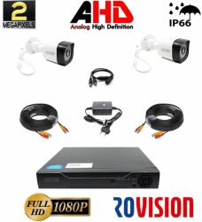 Rovision Sistem supraveghere video 2 camere exterior 2MP 1080P full hd, IR 40m oem Hikvision, DVR 4 canale, accesorii full (201901014452) - rovision