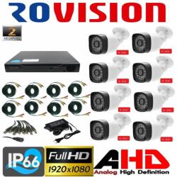Rovision Sistem supraveghere video profesional 8 camere exterior 2 MP 1080P full hd IR20m, XVR 8 canale, accesorii full, live internet (201901014178)