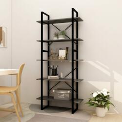 vidaXL Bibliotecă cu 5 rafturi, gri, 80x30x175 cm, lemn de pin (3081995) Biblioteca