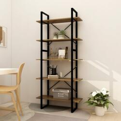 vidaXL Bibliotecă 5 rafturi, maro, 80x30x175 cm, lemn masiv de pin (3081996) Biblioteca