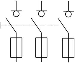 Schrack Separator de sarcină ARROW R, 3 poli, 20A, D02, complet (IS503820)