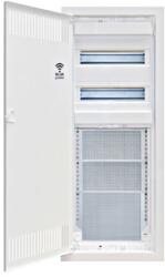 Schrack Media combi frame and door, vertical 5-rows, 2 DIN-rails (BK0855053F)