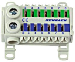 Schrack Clemă cu conex. rapidă, albastru/verde, 1 x 25 mm2, 7 x 6 mm2 (IK021080)