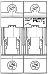 Schrack TYTAN, 2-pole, 63A, D02 + fuse monitoring, 24-60VDC (IS504D09)