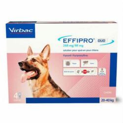Virbac Effipro Duo Caine L 20-40 kg, Cutie cu 4 Pipete