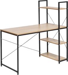 Mobikon Birou PC cu raft din mdf maro stejar si metal negru Veina 120x60x122 cm (0000272008)