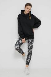 Reebok melegítő felső Studio Recycled fekete, női, sima, kapucnis - fekete L