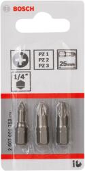 Bosch Set de capete de surubelnita, Extra Hard, 3 bucati PZ1- PZ2- PZ3- 25 mm - Cod producator : 2607001753 - Cod EAN : 3165140302784 - 2607001753 (2607001753)
