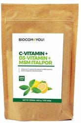 Biocom C-vitamin + D3-vitamin + MSM italpor utántöltő 400 g