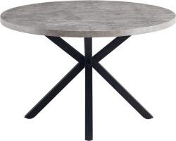 TEMPO KONDELA Étkezőasztal, beton/fekete, átmérő 120 cm, MEDOR - mindigbutor