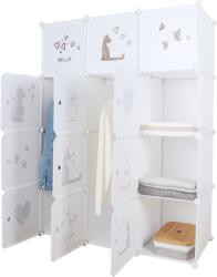 TEMPO KONDELA Gyerek moduláris szekrény, fehér/barna gyerek minta, KITARO - sprintbutor