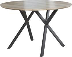 TEMPO KONDELA Étkezőasztal, szürke tölgy/fekete, átmérő 100 cm, AKTON - sprintbutor
