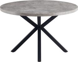 TEMPO KONDELA Étkezőasztal, beton/fekete, átmérő 120 cm, MEDOR - sprintbutor