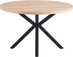 TEMPO KONDELA Étkezőasztal, sonoma tölgy/fekete, átmérő 120 cm, MEDOR - sprintbutor