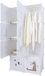 TEMPO KONDELA Gyerek moduláris szekrény, fehér/barna minta, KIRBY - sprintbutor